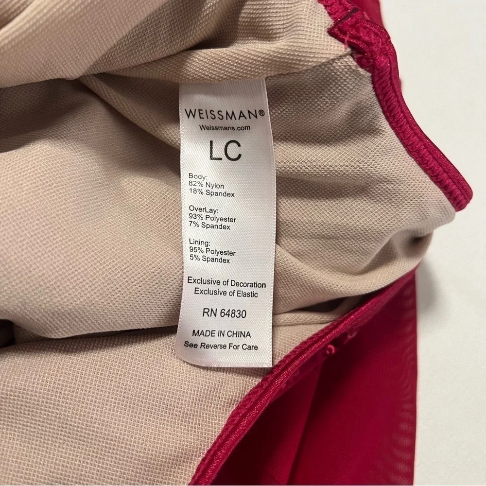 Weissman Baby Hold On LC Large (12-14) Red D13004 Sequin Performance Leotard EUC